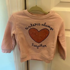 pink Zara sisters sweatshirt